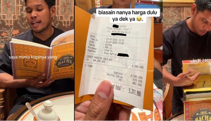 TikToker Iben MA Pesan Kopi Paling Mahal di Bacha Coffee